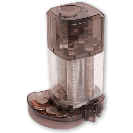 Automatic Coin Sorter Piggy Bank - Clear Standing Coin Bank, Piggy Bank for Kids. Coin Holder, Coin Organizer, Coin Storage. Sorts USA Coins Pennies Nickels Dimes Quarters, Stacks and Dispense Too