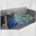 thumbnail image 5 of Underwater Soft Flannel Fleece Blanket, Ocean Tropical Island Butterflyfish Beach Ocean Exotic Sand Coast with Palms, Cozy Plush for Indoor and Outdoor Use, 50" x 60", Aqua and Blue, by Ambesonne, 5 of 5
