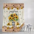 thumbnail image 3 of Sunflower Vintage Shower Curtains for Bathroom, Farmhouse Floral Botanical Brown Wooden Waterproof Fabric Shower Curtain, Decorative Bathroom Curtain for Bathtub, 72"x84" , No Hooks Included, 3 of 9