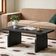 thumbnail image 2 of 47 Inch Farmhouse Coffee Table Rectangular Wooden Center Table Black For Living Room Bedroom Office Reception Area, 2 of 8