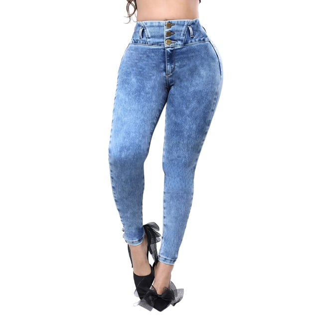 Jeans Skinny Mujer NYK Azul Tiro Medio Mezclilla N4683