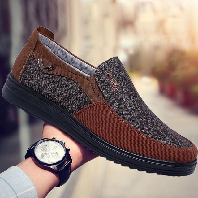 Zapatos de tela viejos de poliuretano de gran tamaño para hombres, zapatos casuales de primavera y otoño para hombres, zapatos de papá livianos antideslizantes para personas de mediana edad y mayores