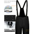 thumbnail image 4 of Mapamyumco Men's Snow Insulated Ski Bib Pants, Waterproof Windproof Snowboard Hiking Pants with Detachable Suspenders Black S, 4 of 8