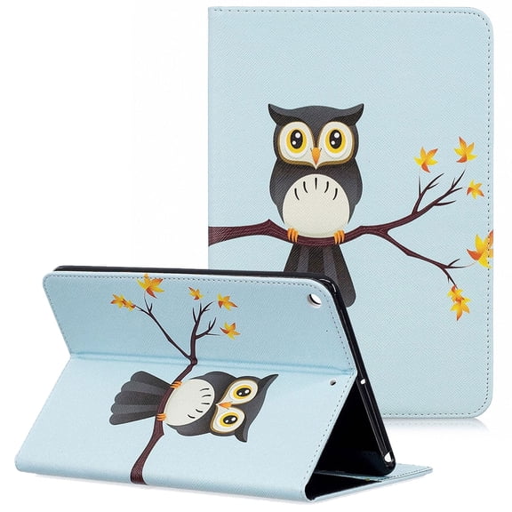 Allytech iPad Mini 5 Case 2019, iPad Mini 5st Generation Case, Ultra Slim PU Leather Cute Pattern Folio Stand Lightweight Anti-Scratch Soft Rubber Back Cover Case for Apple iPad Mini 5, Cute Owl