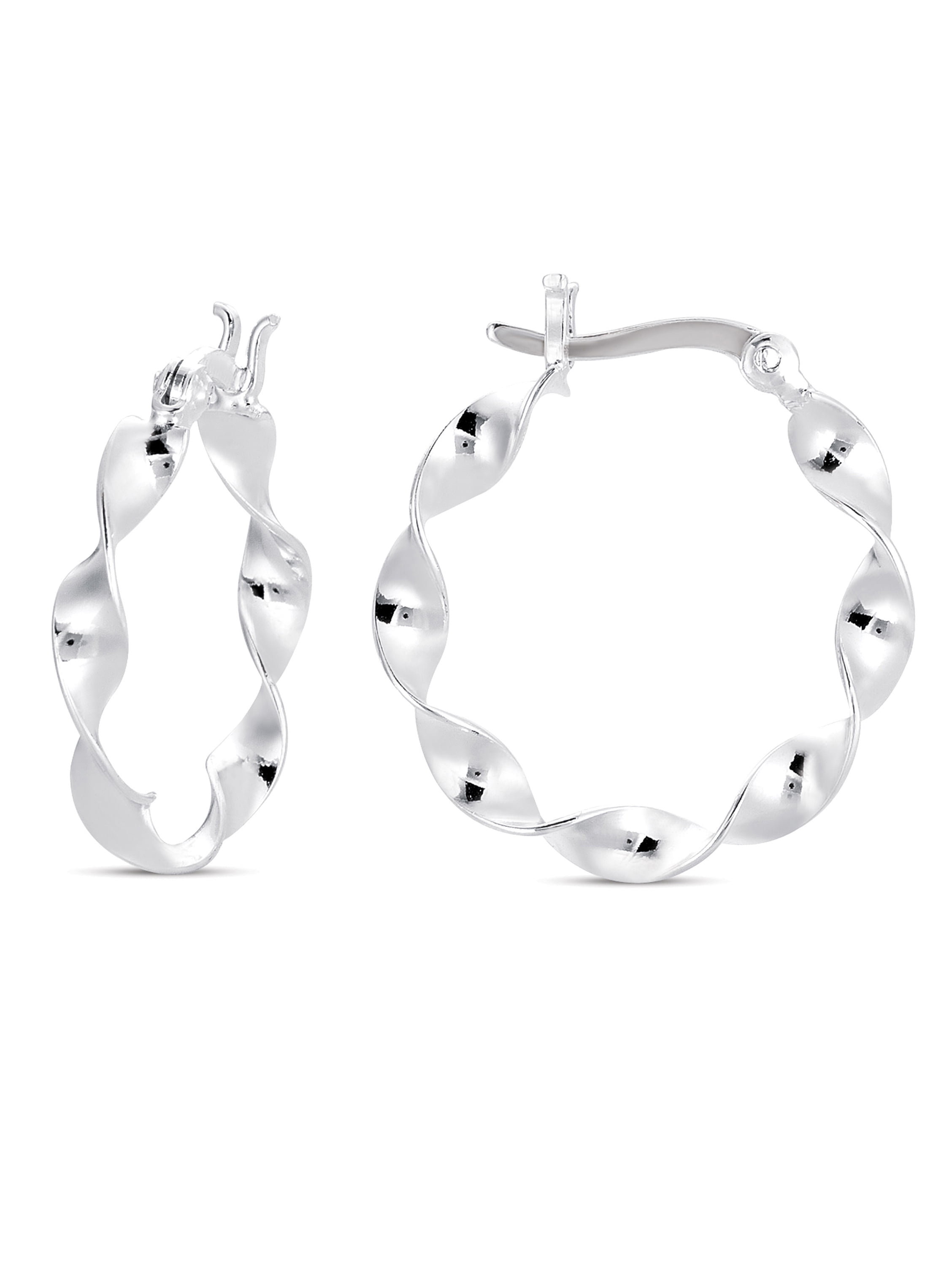 316L Surgical Stainless Steel Post Back Hoop Patterned Earrings 38mm 