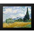 thumbnail image 2 of Van Gogh, Vincent 14x12 Black Modern Framed Museum Art Print Titled - Wheat Field with Cypresses, 2 of 5