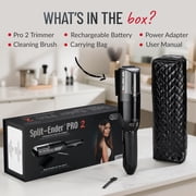 Split Ender Pro 2 - Cordless Split End Hair Trimmer, Rechargeable Tool for the Fast & Easy Removal of Split Damaged Hair Ends - Black