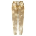 thumbnail image 4 of Fiaer Christmas Sweatpants Women Shine Snowflake Printed Trendy Holiday Pants Plus Size Casual Comfy Xmas Trousers with Pocket Khaki M, 4 of 5