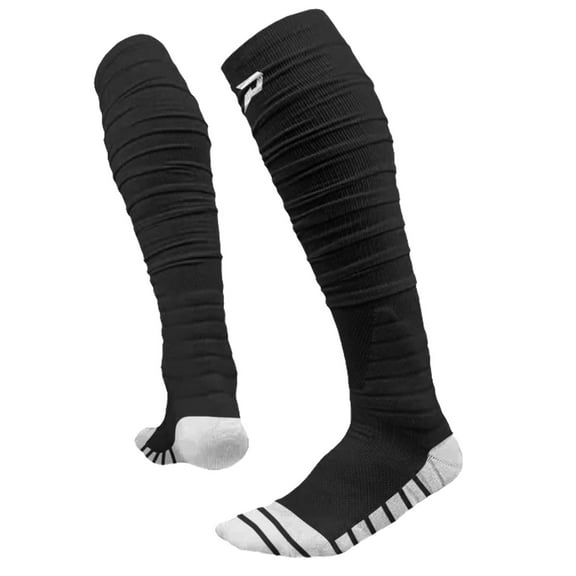 Quantum Knit: Extra Long Padded Scrunch Socks - Black