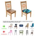 thumbnail image 5 of Teal Gold Marble Seat Covers for Dining Room Chairs Set Of 4,Stretch Printed Washable Chair Seat Cover with Elastic Ties and Button,Removable Waterproof Couch Cushion Covers, 5 of 6