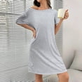 thumbnail image 5 of SELONE Short Sleep Shirts for Women Crew Neck Sleep Shirt Solid Short Sleeve Mini Dress Comfortable Tank Dress, 5 of 8