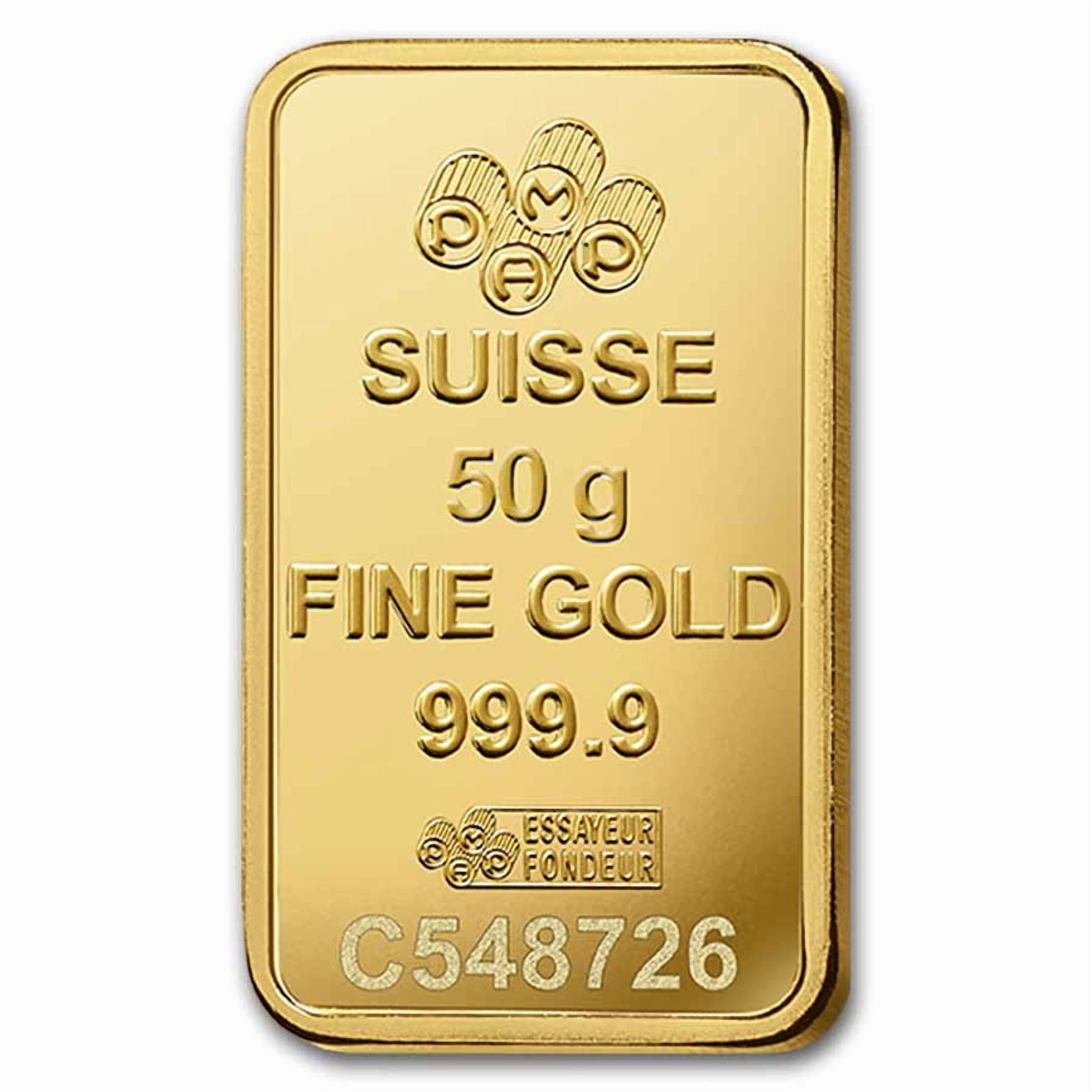 50 gram Gold Bar - PAMP Suisse Lady Fortuna Veriscan (In Assay)