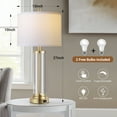 thumbnail image 3 of 27" Modern Table Lamp for Bedroom Set of 2 with USB A+C Ports, 3-Way Dimmable Bedside Lamp for Living Room Bedroom (Bulbs Included), 3 of 7