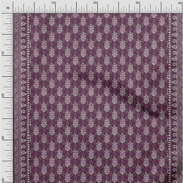 Soimoi Poly Georgette Fabric Leaves Panel Fabric Prints by Yard 52 Inch Wide