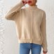 thumbnail image 5 of Suéter de cuello alto para mujer, otoño e invierno, color liso, cuello semialto, camiseta de fondo, suéter, top de mujer, tops acrílicos, 5 of 8