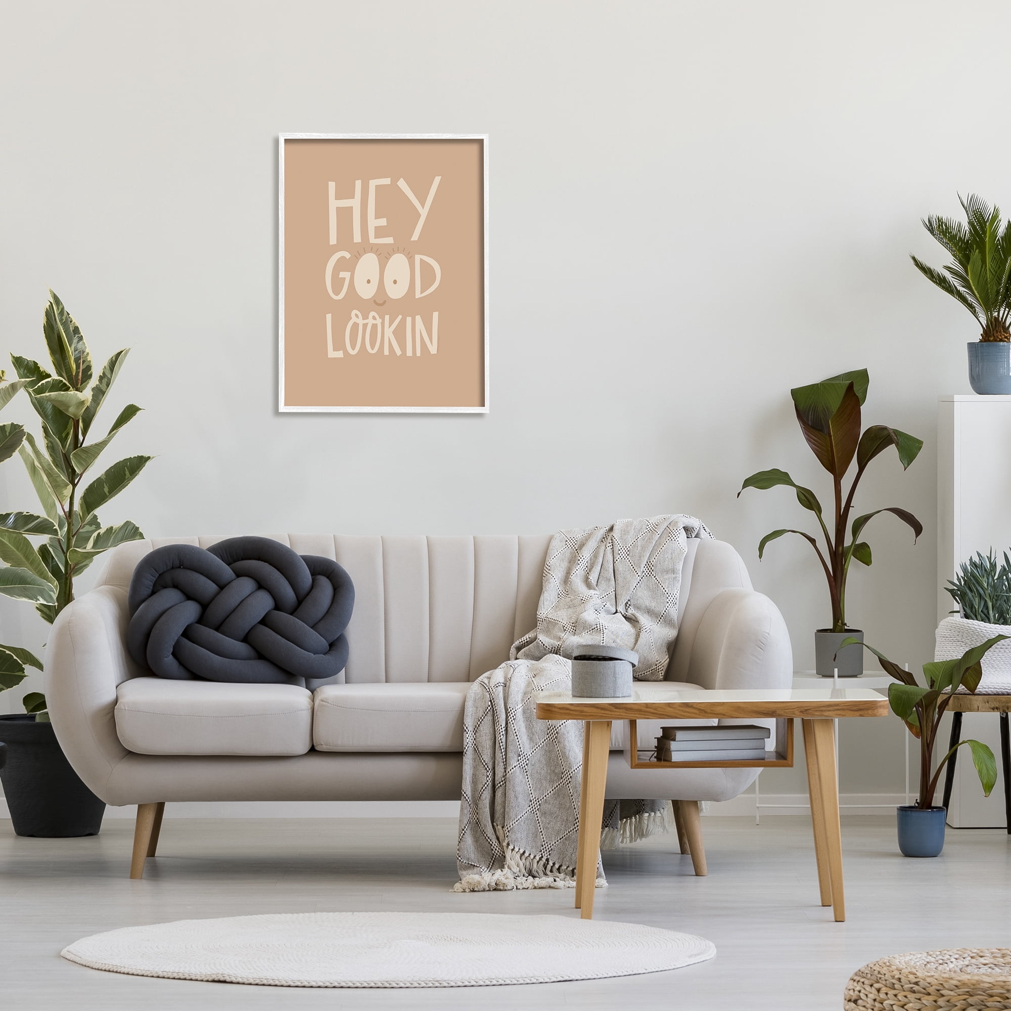 Stupell Industries Hey Good Lookin Phrase Inspirational Painting White Framed Art Print Wall Art, 24 x 30