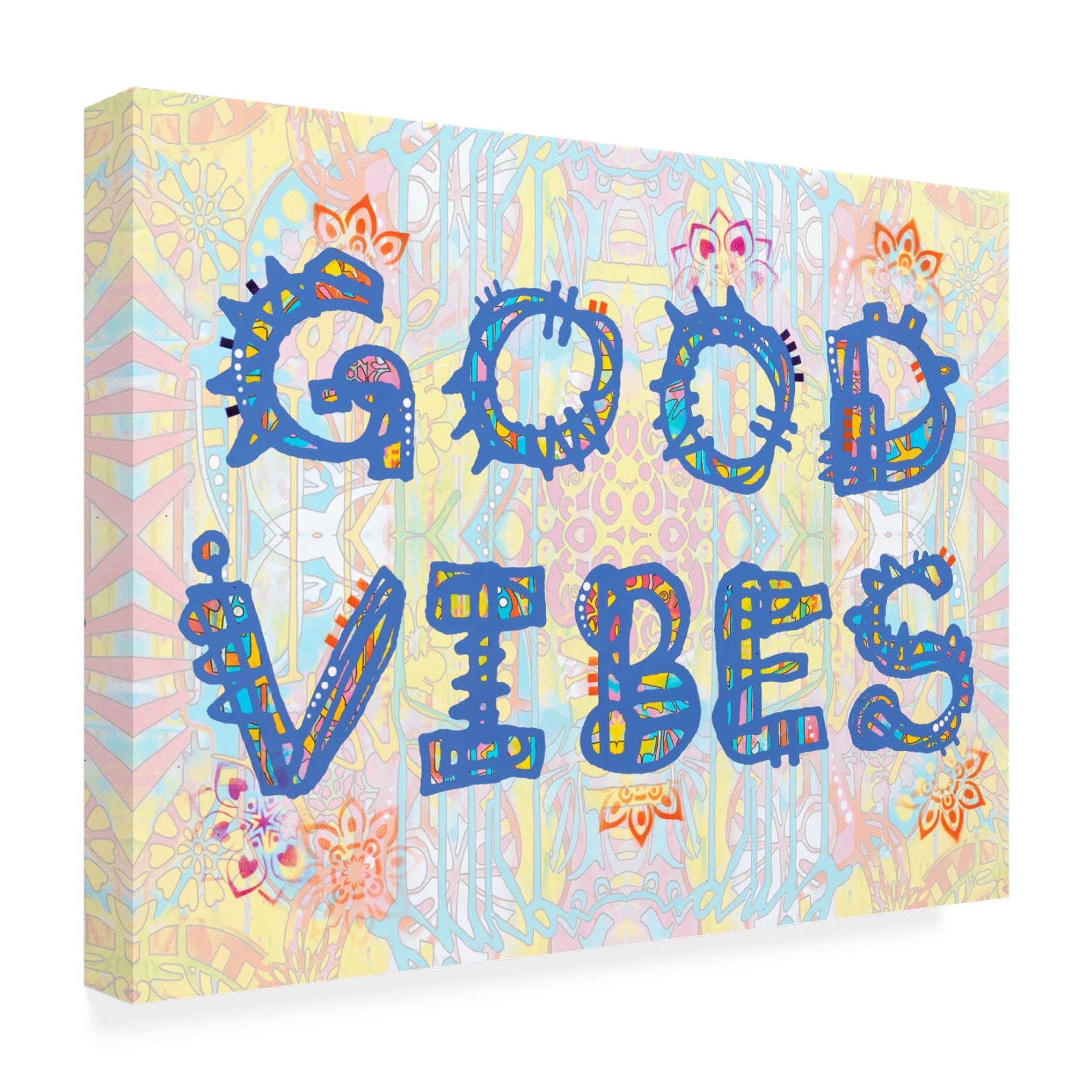 Canvas Wall Art - Dean Russo 'Good Vibes' Wall Art for Living Room, Bedroom, or Office Décor by Trademark Fine Art - 47 x 35 Inches