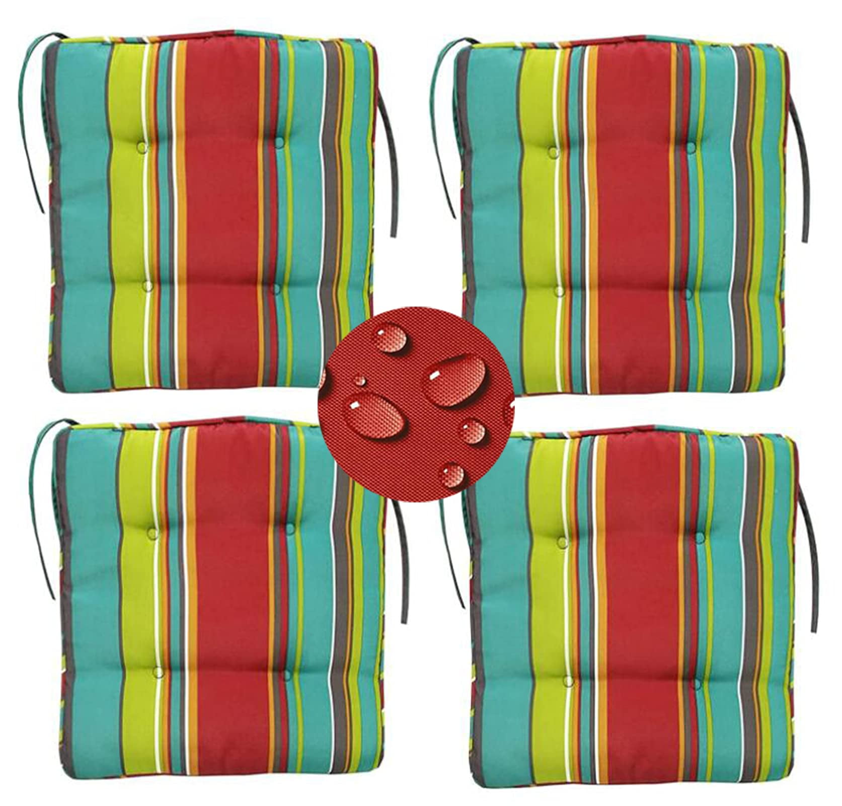 KissDate Garden Chair Cushions Set Of 4 Waterproof Green Waterproof kissdate-garden-chair-cushions-set-of-4-waterproof-green-waterproof