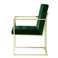 thumbnail image 5 of Karl Hunter Green/Gold Velvet Dining Chairs, Pack of 2 - Button Tufted, Square Arm, Gold Frame, 5 of 9