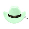 thumbnail image 4 of Vented Straw Cowboy Hat for Women Men Cattleman Crease Wide Brim Breathable Lightweight Western Cowgirl Hat Summer Beach, 4 of 6