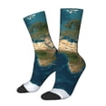 thumbnail image 1 of Fotbe World Map Calcetas Largas con Estampado para Hombre y Mujer – Calcetas de Compresión Transpirables y Elásticas, Viajar y Uso Diario Talla 5-11, 1 of 6
