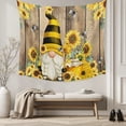 thumbnail image 5 of Yellow Sunflower Large Tapestry for Bedroom Wall Hanging Tapestry, Farmhouse Wood Grain Bees Gnomes Ceiling Backdrop Tapestries Poster Blanket Wall Decor for Teens Room Living Room Dorm 100" x 59", 5 of 8
