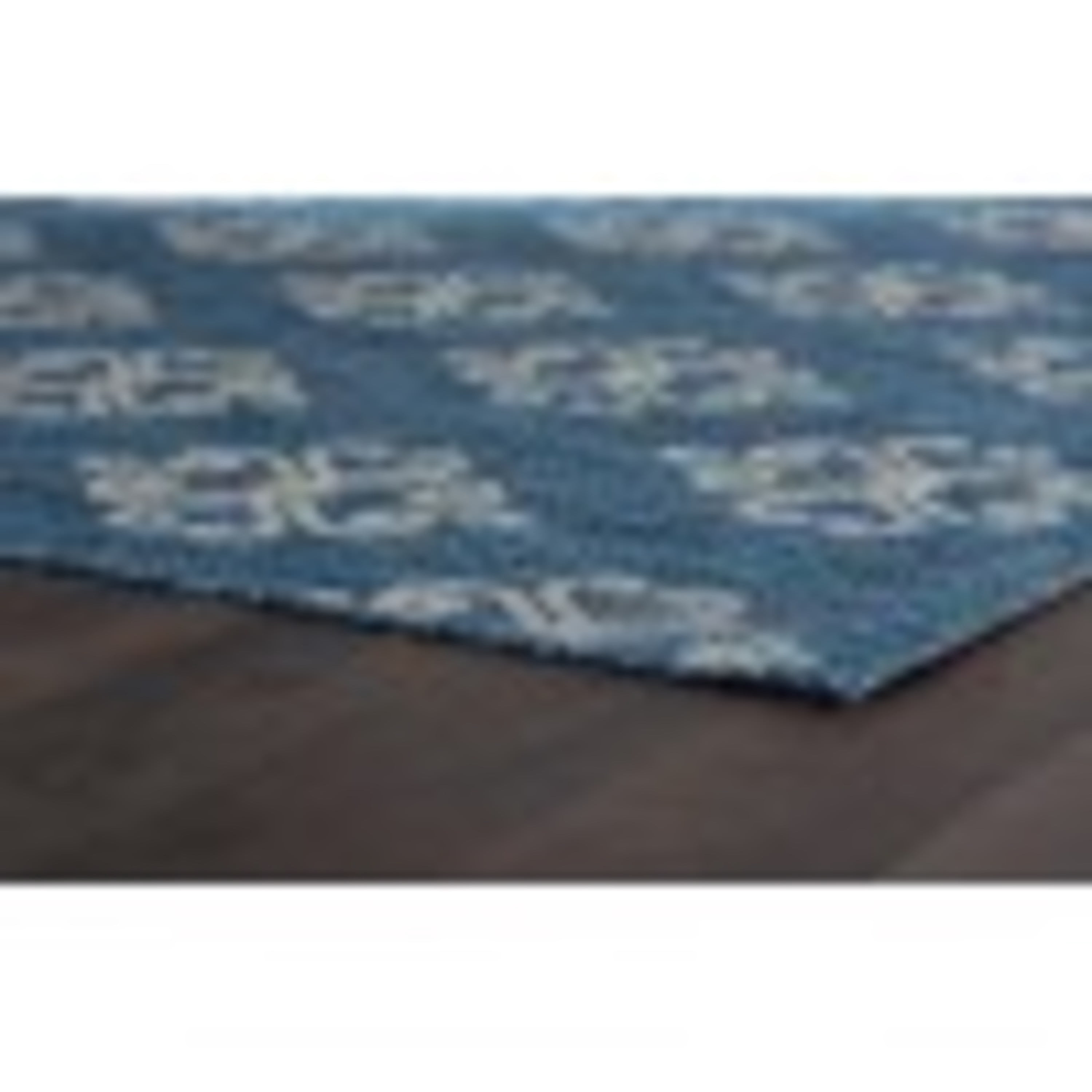 Veranda Transitional 8' x 10' Indigo and Light Gray Polypropylene Outdoor Area Rug