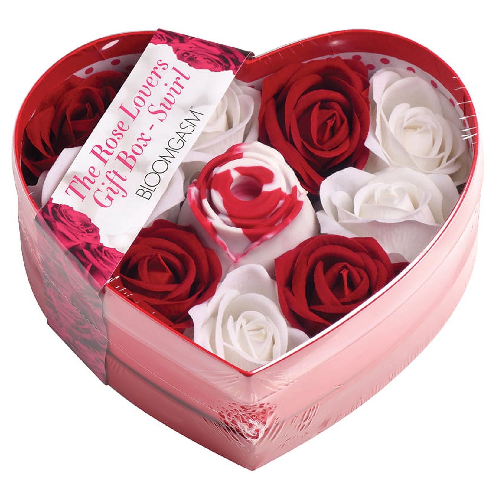 Bloomgasm The Rose Suction Vibrator, Lovers Edition with Gift Box and Roses Inside, Red/White