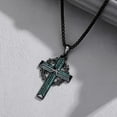 thumbnail image 3 of Coachuhhar Cross Necklace for Men 925 Sterling Silver Crucifix Crown of Thorns Pendant Necklace Religion Catholic Jewelry Gifts for Father Husband Son, 3 of 8