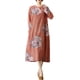 thumbnail image 1 of Vestido, Vestido vintage de manga larga para mujer con bolsillos Vestido informal suelto con estampa Abanopi Naranja/XX-grande, 1 of 7