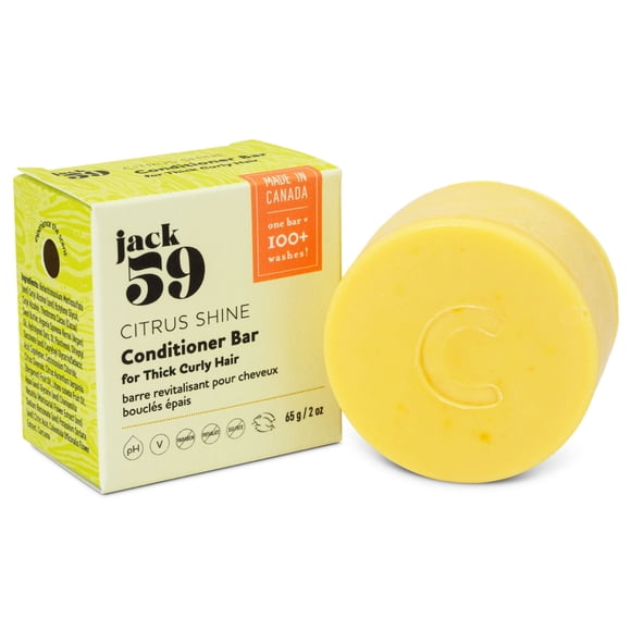 jack59 Citrus Shine Conditioner Bar for Thick and Curly Hair - 65 g
