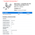 thumbnail image 2 of Water Pump 1 - Compatible with 1992 Chevy Corvette Base 5.7L V8, 2 of 2