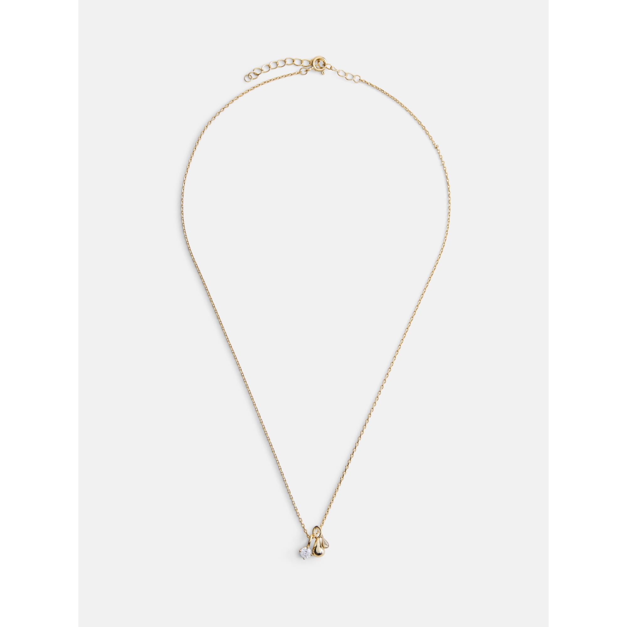 Free Assembly Women's Demi Fine 14k Gold Plated Cubic Zirconia Charm Necklace, 16" + 2" Extender