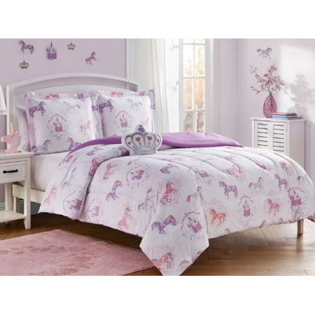 Twin Size Fairy Tale Unicorns Castles Girls Comforter Sham