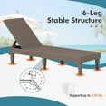 thumbnail image 6 of Demifill Outdoor Chaise Lounger Chair with Waterproof Rattan Textured PP Surface and 330 lbs Capacity, Chaise Lounge for Outdoor as Garden, Yard, Brown, 6 of 7