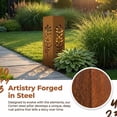 thumbnail image 4 of Rusty Metal Garden Column, 15.7 inches Garden Column Rust Steel Statue without Lid, Modern Garden Sculpture, Metal Patio Landscape Decor, Art Column for Lawn, Porch, Backyard Decoration, Style M, 4 of 9