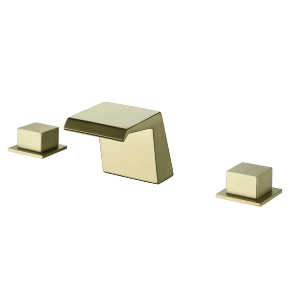 Deck Mounted Three Hole Bathroom Sink Faucet, Dual Knob Handle Basin Faucet