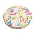 thumbnail image 1 of Disketp Retro Colorful Butterfly Funda Redonda para Taburete, Funda de Cojín para Silla de Bar Suave y Elástica-12 inch, 1 of 7