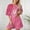 Pink1, variant on Pink Womens Pajama Sets Breast Cancer Awareness Printe Color Block Crew Neck Short Sleeve Pajama Top Elastic Waist Shorts Casual Comfortable Lounge 2 Piece Pajama Set