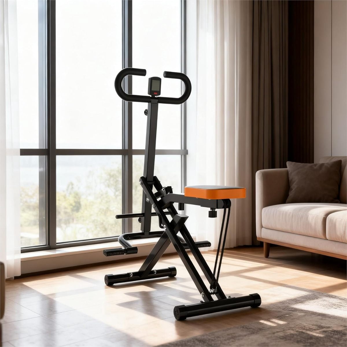 FENGFAN Squat Machine, Foldable Glutes Trainer with Resistance Bands, ABS+Rubber+Steel, Home Gym Workout, Black