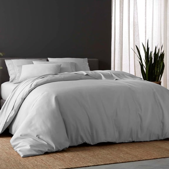 Set, 100% Viscose derived from Bamboo, Organically Grown, Buttery Soft, Cooling Duvet Covers, High GSM, 1 Duvet Cover and 2 Pillowcases, 106"x90" (Dove, King/Cal King)