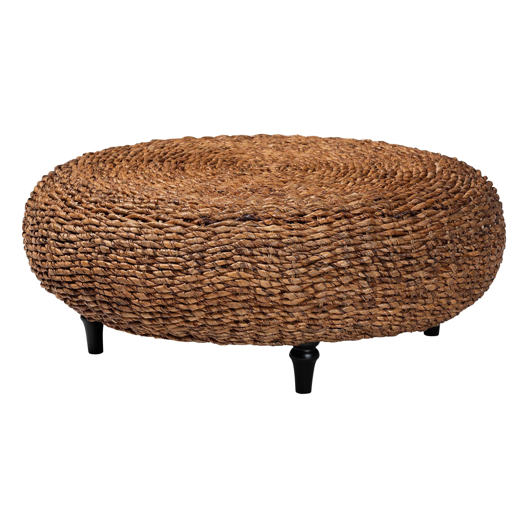 bali & pari Riau Boho Coffee Table, 47"W, Round, Natural Brown