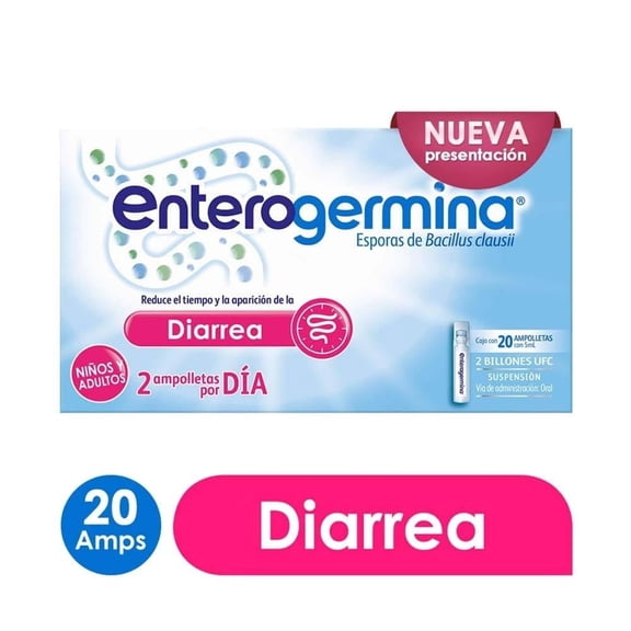 Probióticos Enterogermina Suspensión de Bacillus Clausii con 2 Billones de UFC 20 Ampolletas de 5 ml.