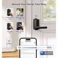 thumbnail image 4 of Veise WiFi Smart Lever Lock, Fingerprint Keyless Entry Door Lock with Handle, Built-in WiFi, Remote App Control, IP65 Waterproof, Matte Black, 4 of 10