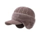 thumbnail image 5 of Gorro de invierno para hombre con orejeras, cálido y transpirable, ideal para senderismo y deportes. Caqui, 5 of 9
