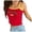 Red, variant on Womens Y2k Graphic Cropped Tank Top Summer Letter Print Color-Block Spaghetti Strap Backless Slim Fit Camisole 90s Vintage Stretch Tight Going out Tops Yellow2 S