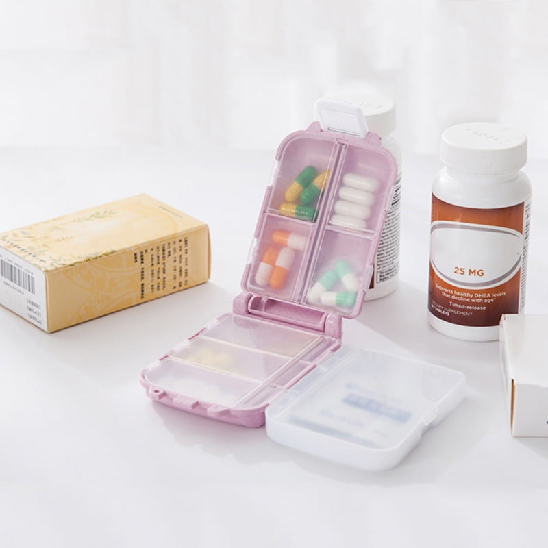 2 Pack Pill Case Portable Small Weekly Travel Pill Organizer Portable