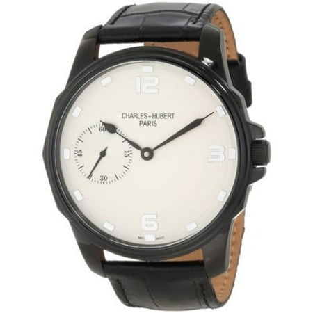Unitron Enterprise Mens IP Black Stainless Leather Band Watch - 50 mm ...