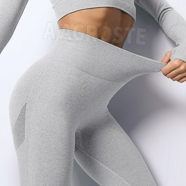A AGROSTE Scrunch Butt Lifting Seamless Leggings Booty High Waisted Workout  Yoga Pants Anti-Cellulite Scrunch Pants Brown-S 