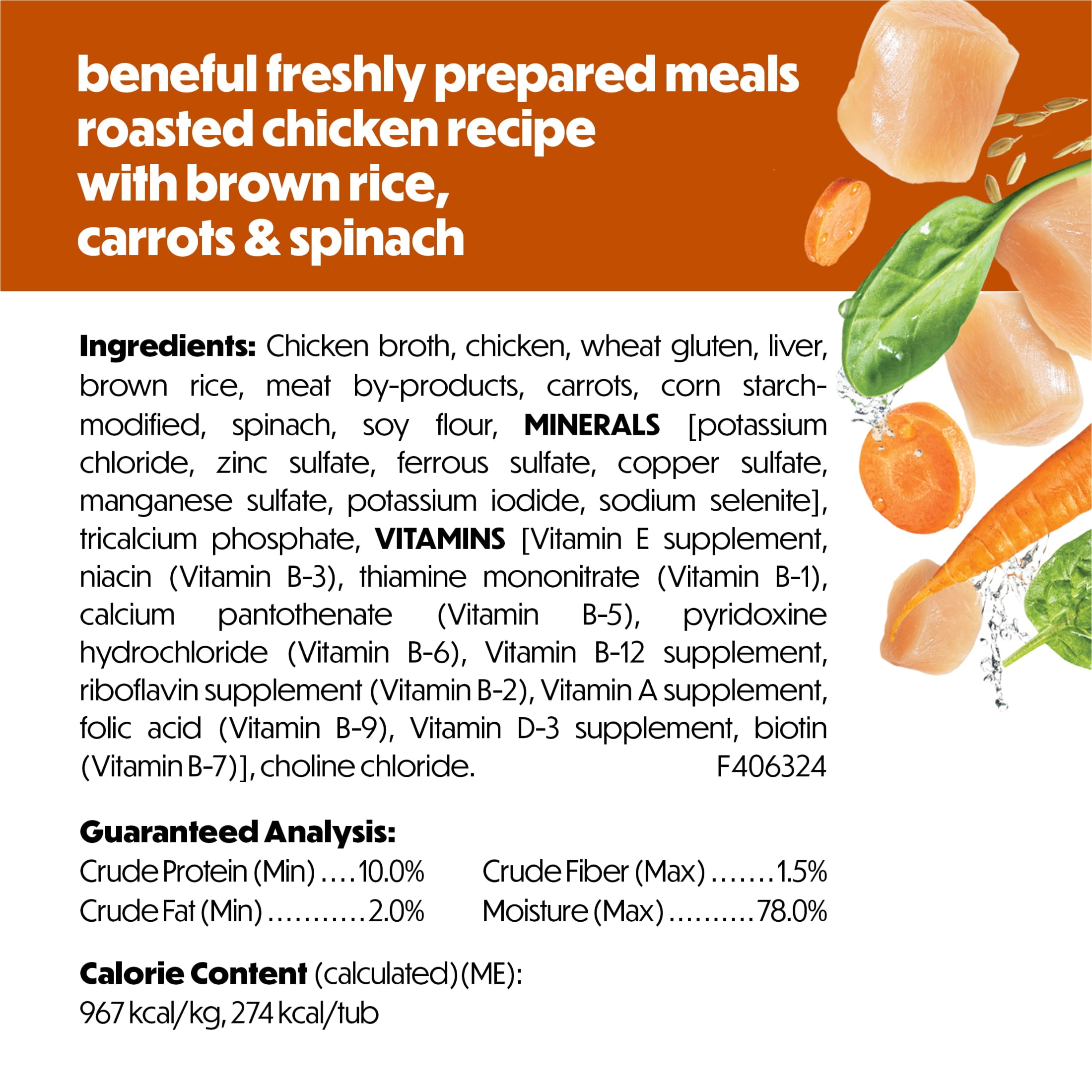 (3 pack) Purina Beneful Dog Food Freshly Prepared Meals Wet Dog Food Roasted Chicken Recipe With Brown Rice, Carrots and Spinach, 10 oz.